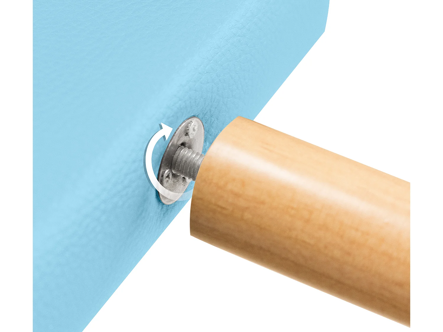 DHOME Testiera in de Similpelle Liscia 95x105cm Con le gambe Letti 90 - Cielo blu