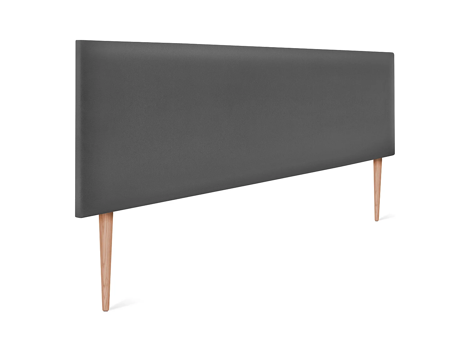 DHOME Tête de lit simili cuir lisse 150x105cm avec pieds Lits 150 - Gris