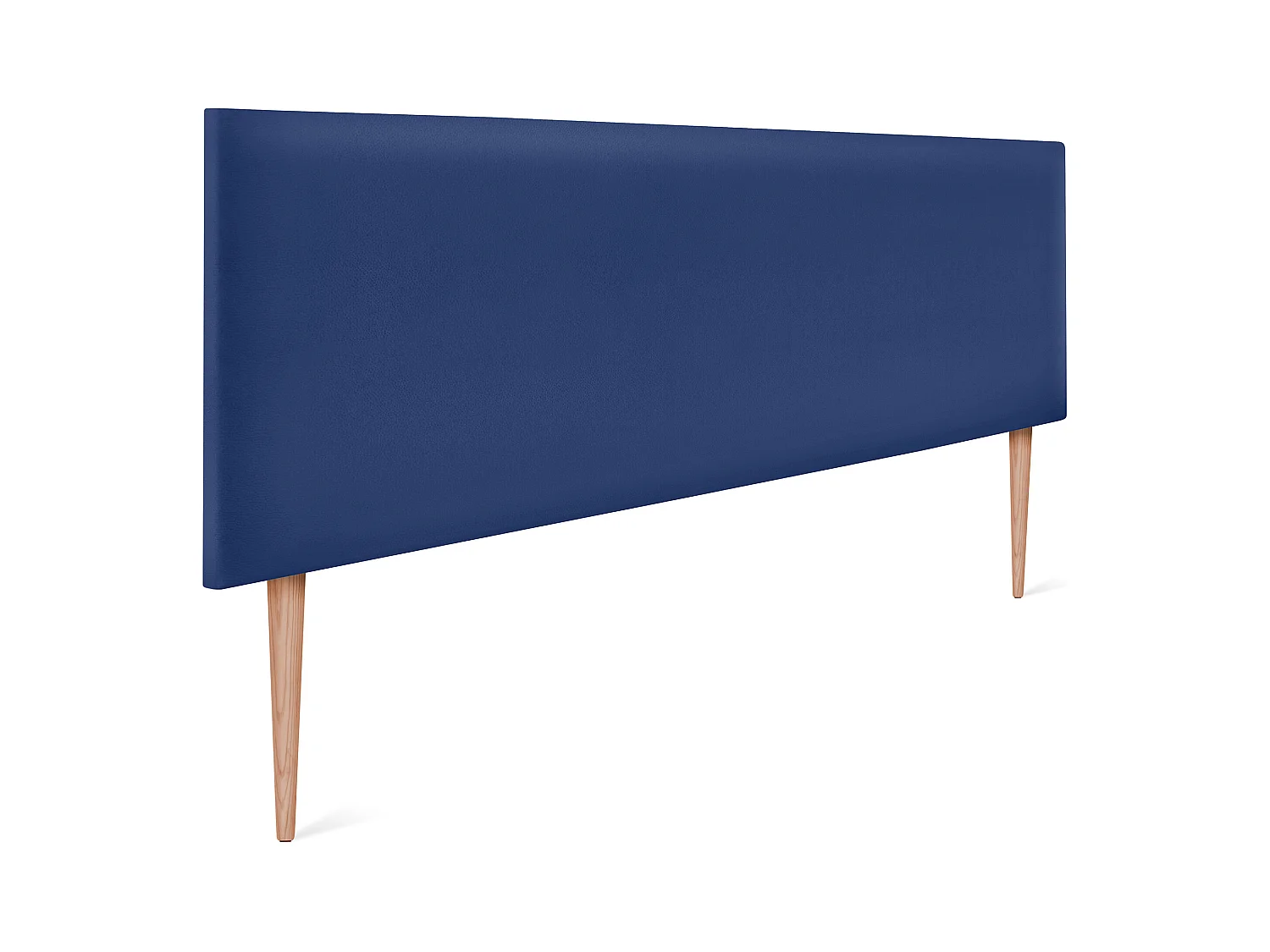 DHOME Tête de lit simili cuir lisse 160x105cm avec pieds Lits 150/160 - Bleu