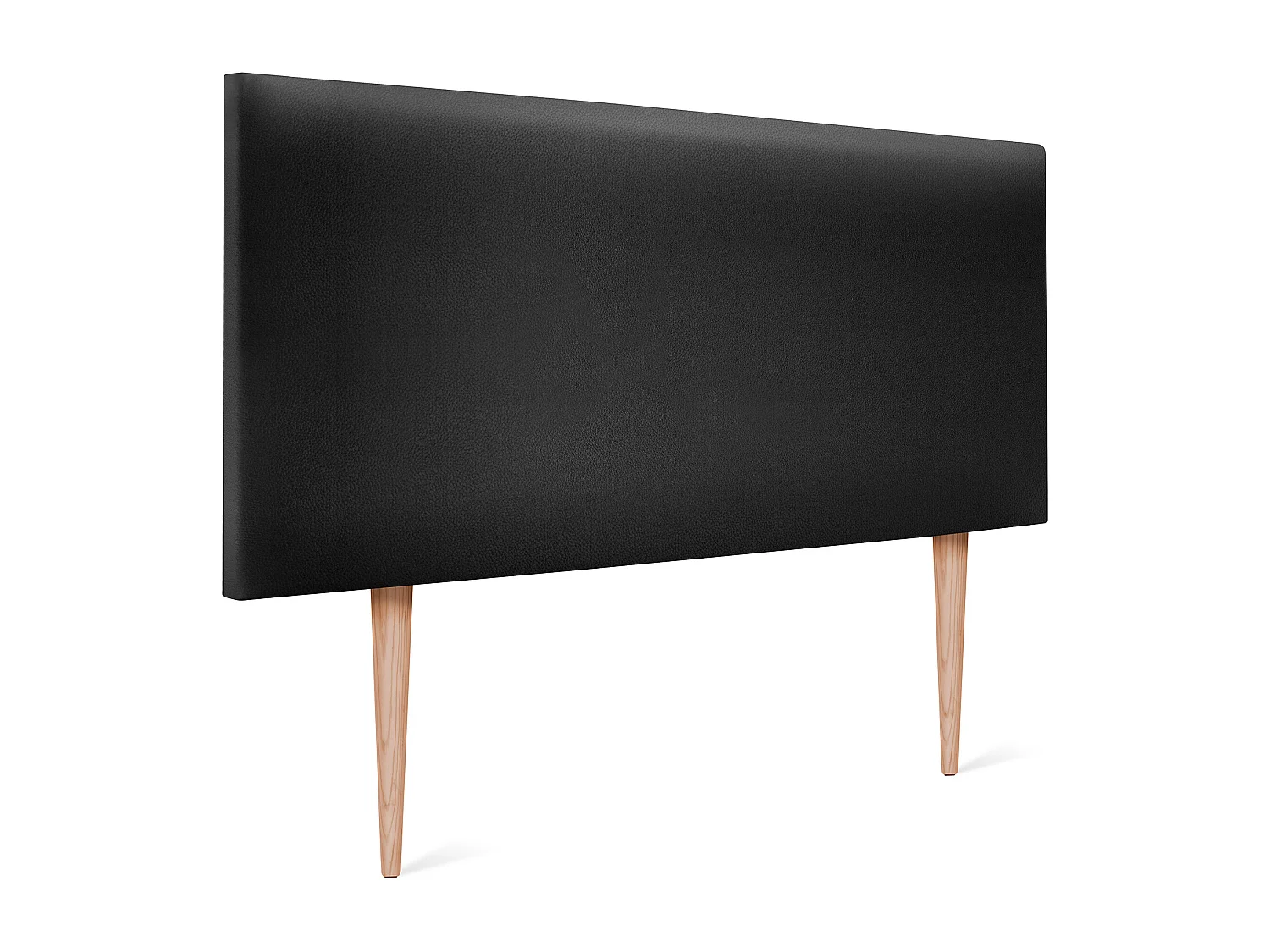 DHOME Tête de lit simili cuir lisse 105x105cm avec pieds Lits 105 - Noir