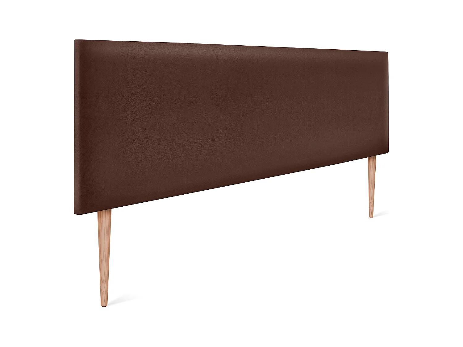 DHOME Tête de lit simili cuir lisse 145x105cm avec pieds Lits 135/140 - Chocolat