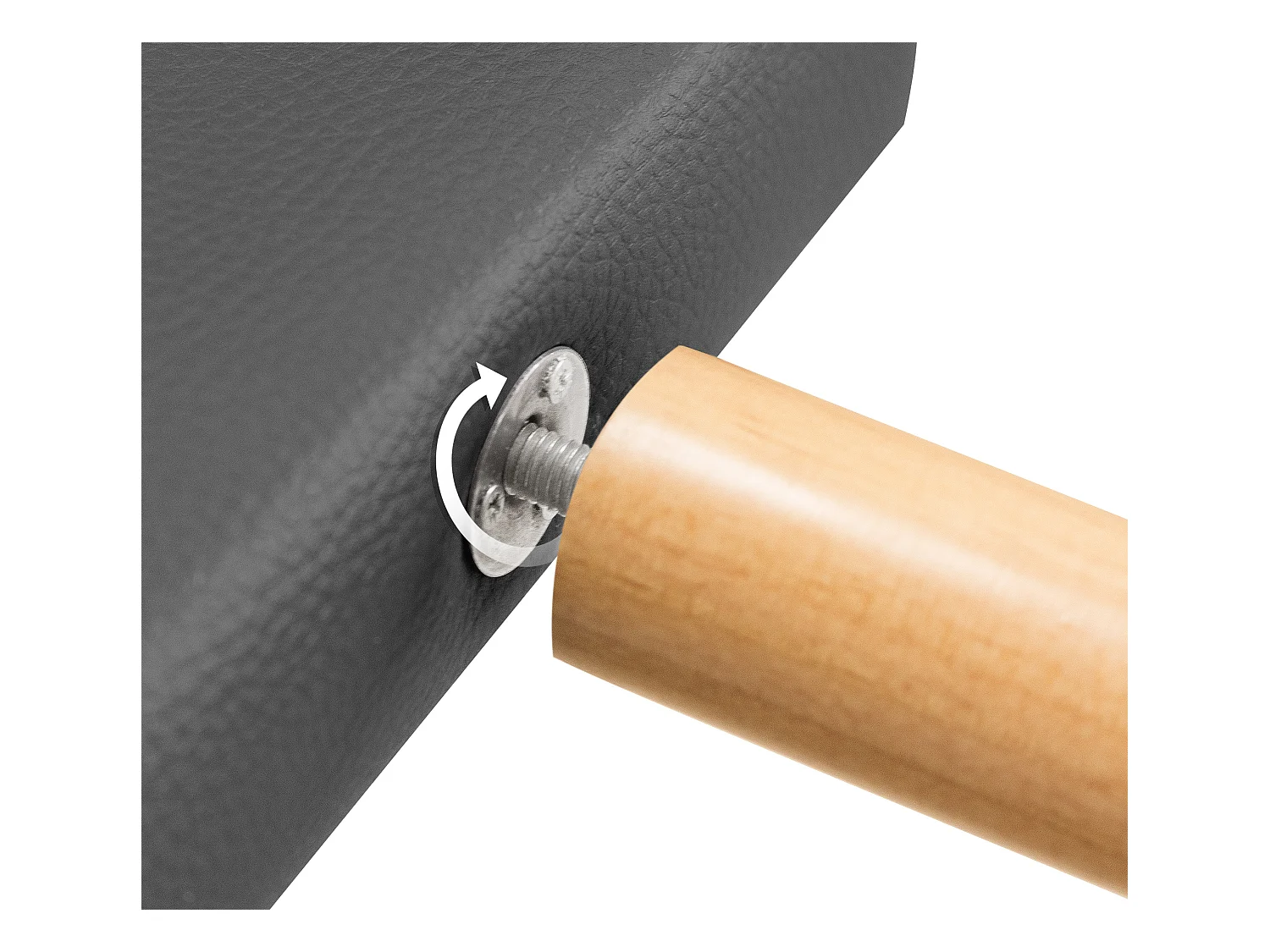 DHOME Tête de lit simili cuir lisse 110x105cm avec pieds Lits 105 - Gris