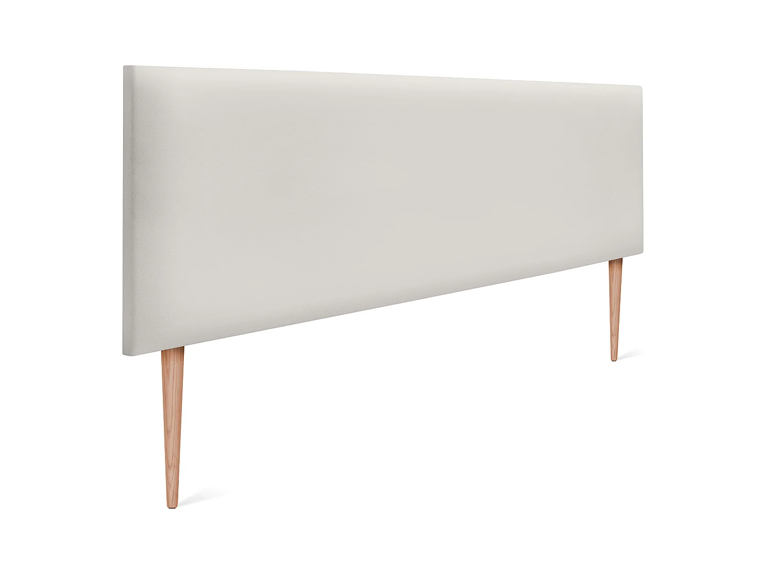 DHOME Tête de lit simili cuir lisse 150x105cm avec pieds Lits 150 - Blanc Osseux