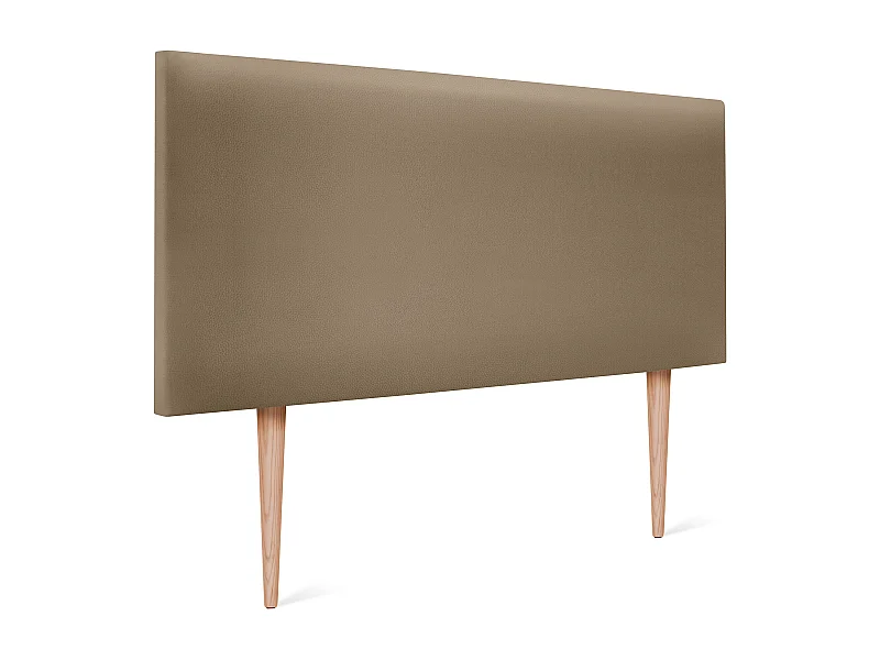 DHOME Glad kunstleer hoofdeinde 95x105cm met bedpoten 90 - Lichtbruin