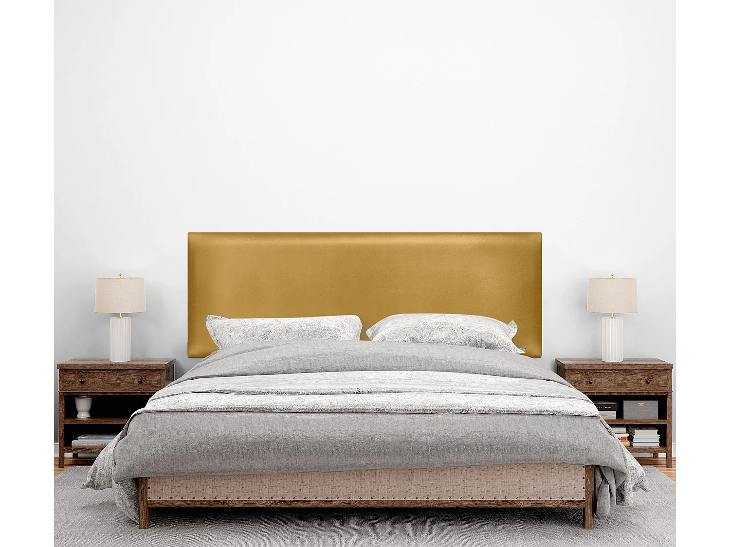 DHOME Kopfteil aus glattem Kunstleder 160x105cm Mit Beinen Betten 150/160 - Dorado