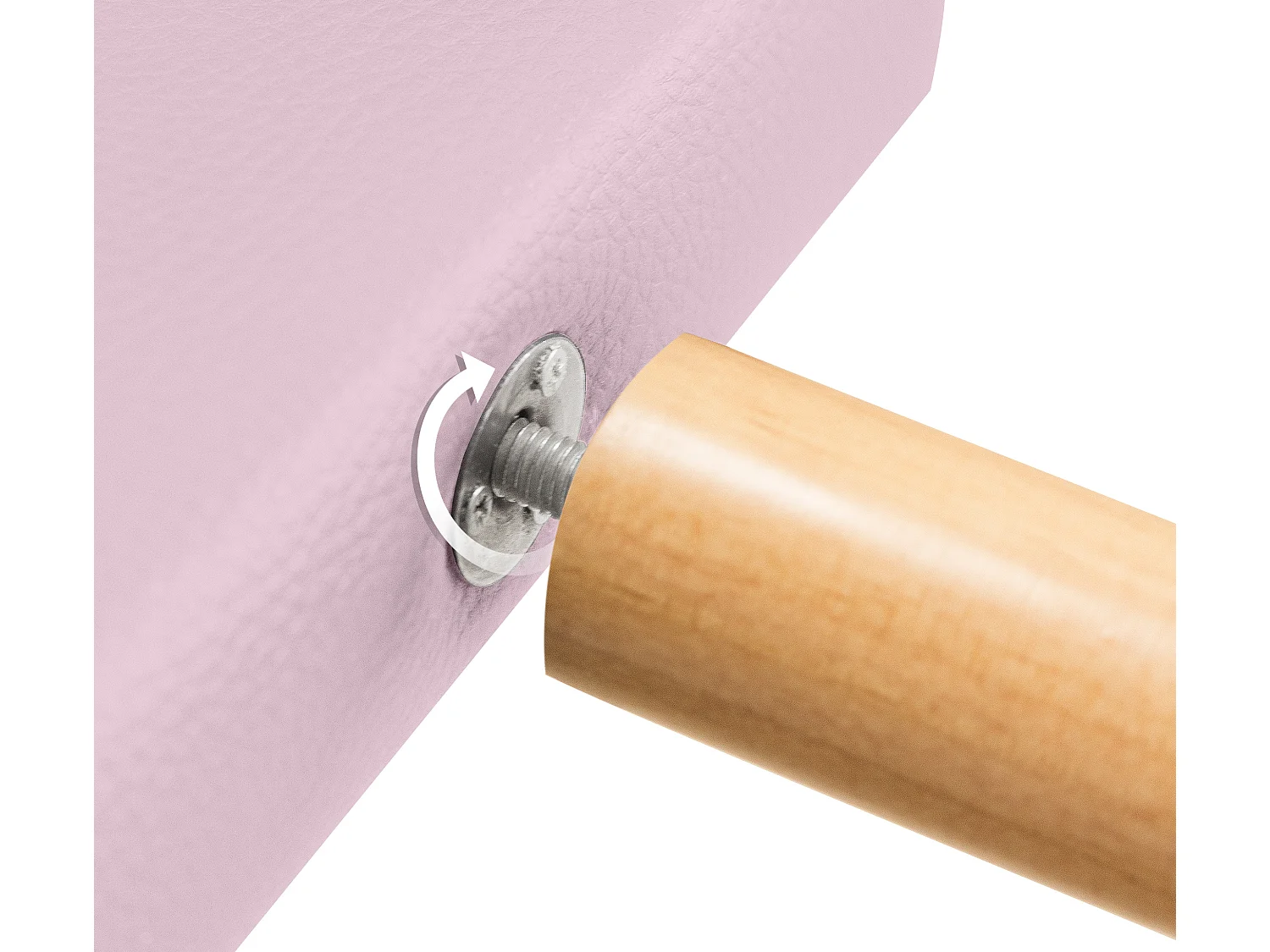 DHOME Cabeceira de  Couro sintético Liso 145x105cm com Pernas Camas 135/140 - Rosa