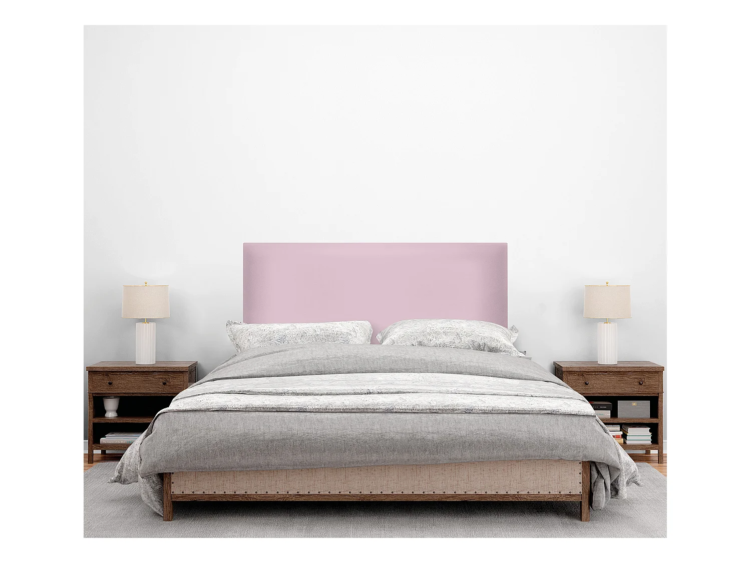 DHOME Tête de lit simili cuir lisse 110x50cm Lits 105 - Rose