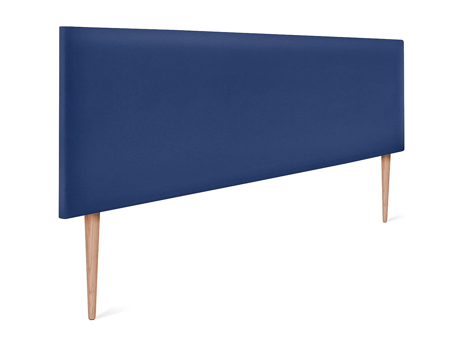 DHOME Tête de lit simili cuir lisse 150x105cm avec pieds Lits 150 - Bleu