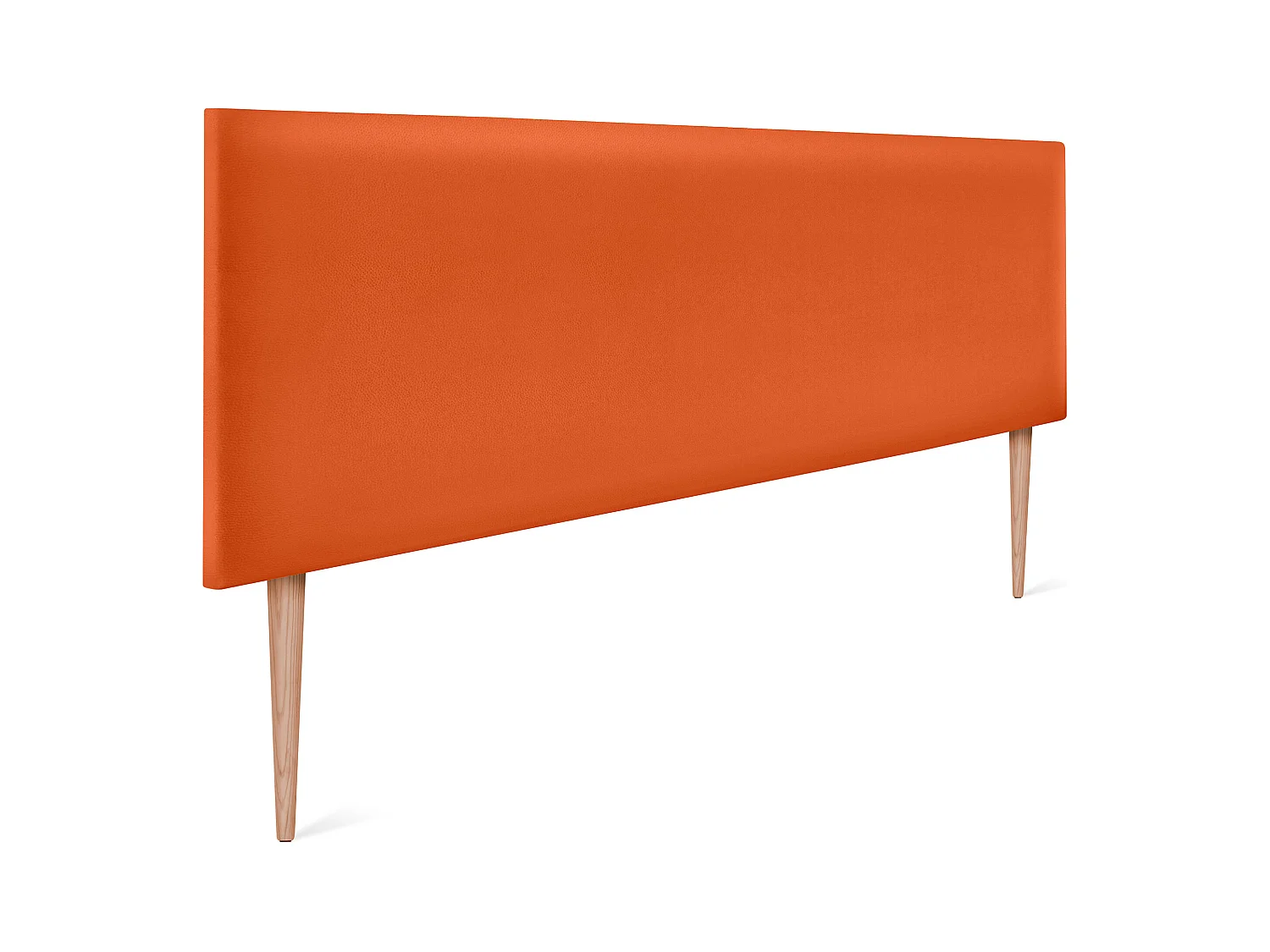 DHOME Tête de lit simili cuir lisse 145x105cm avec pieds Lits 135/140 - Orange