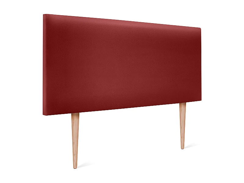 DHOME Tête de lit simili cuir lisse 90x105cm avec pieds Lits 80/90 - Rouge