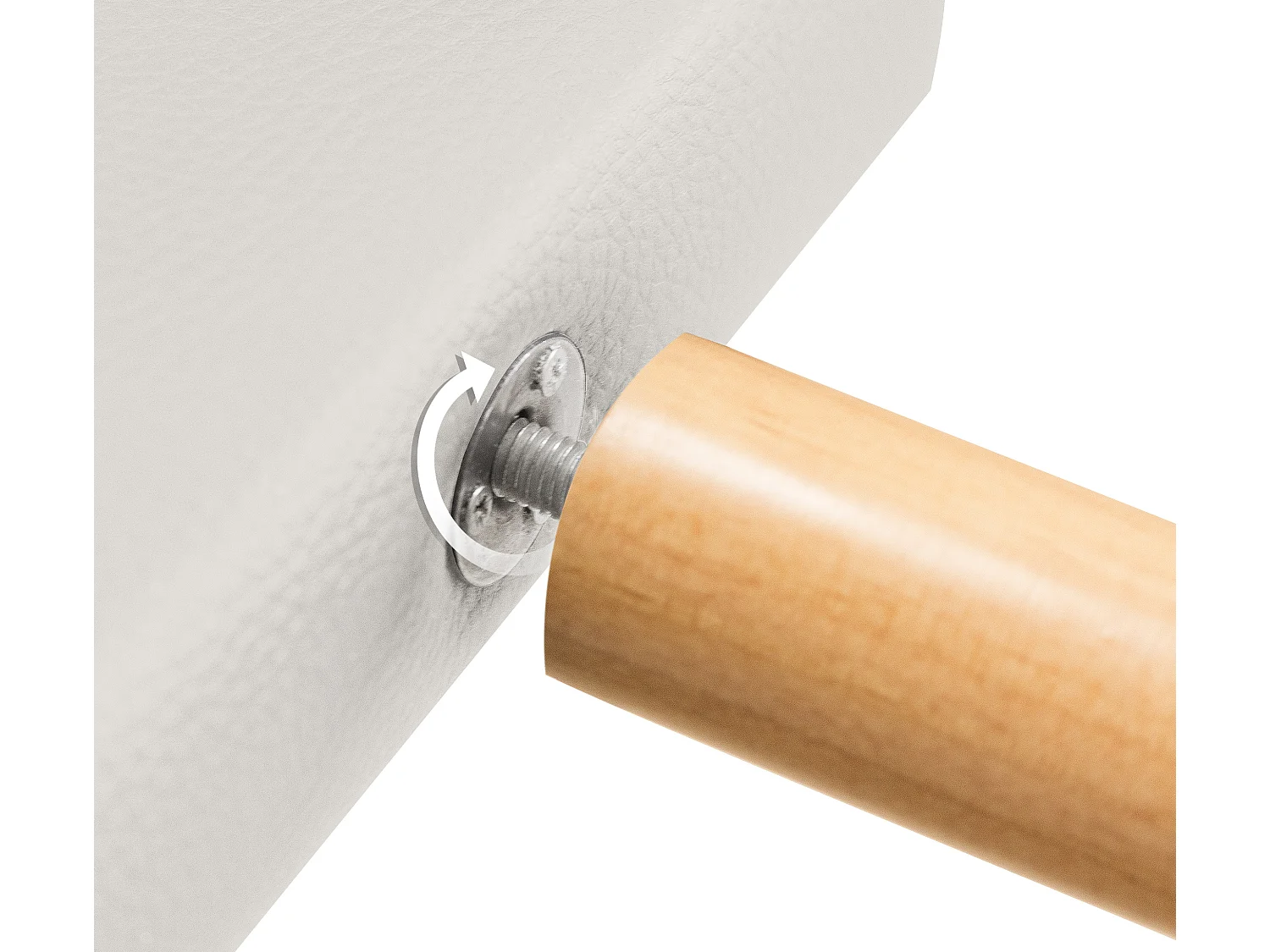 DHOME Cabeceira de  Couro sintético Liso 160x105cm com Pernas Camas 150/160 - Osso Branco