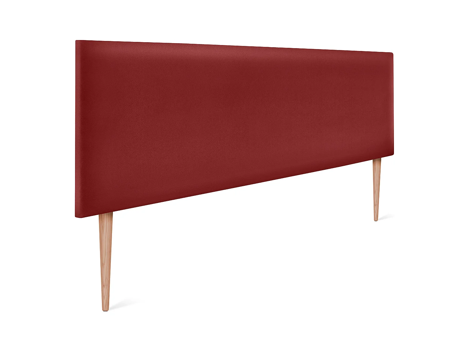 DHOME Tête de lit simili cuir lisse 145x105cm avec pieds Lits 135/140 - Rouge