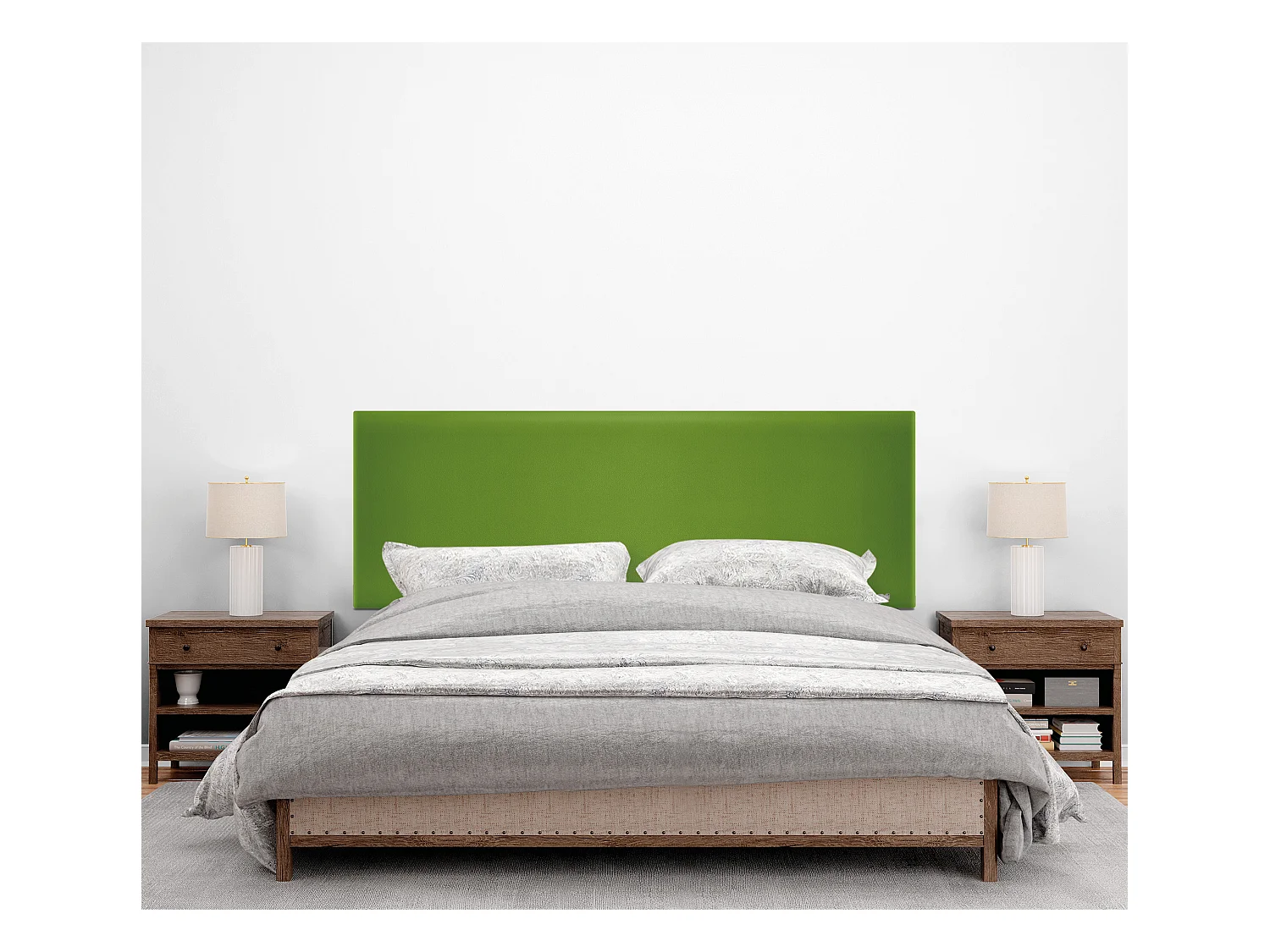 DHOME Tête de lit simili cuir lisse 160x50cm Lits 150/160 - Vert