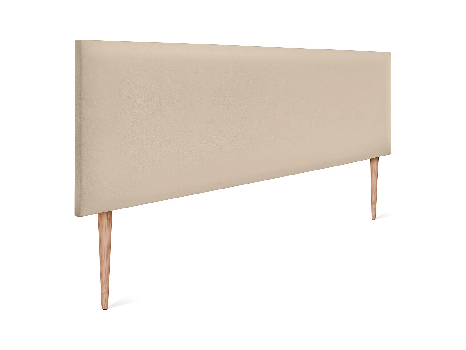DHOME Tête de lit simili cuir lisse 135x105cm avec pieds Lits 120/135 - Beig