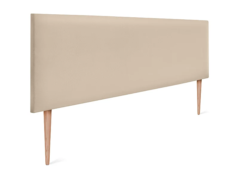 DHOME Kopfteil aus glattem Kunstleder 135x105cm Mit Beinen Betten 120/135 - Beige