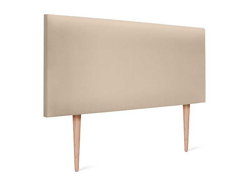 DHOME Tête de lit en Similicuir Lisse 95x105cm avec Pieds Lits 90 - Beige