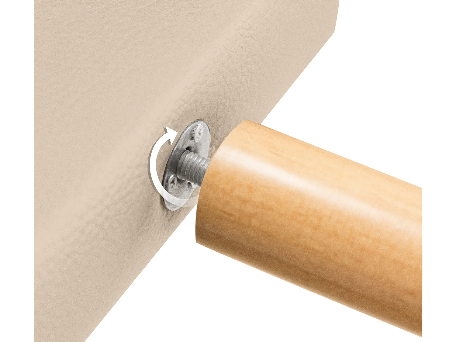 DHOME Tête de lit en Similicuir Lisse 95x105cm avec Pieds Lits 90 - Beige