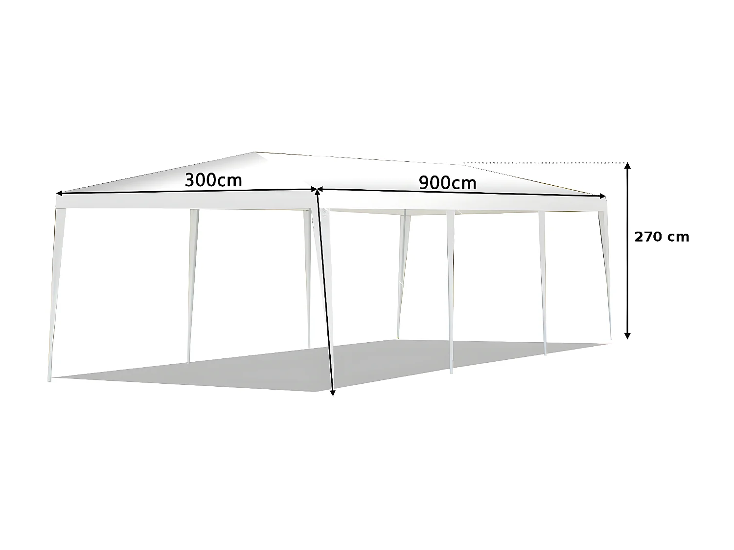 Gazebo per feste ed eventi 3x9 m