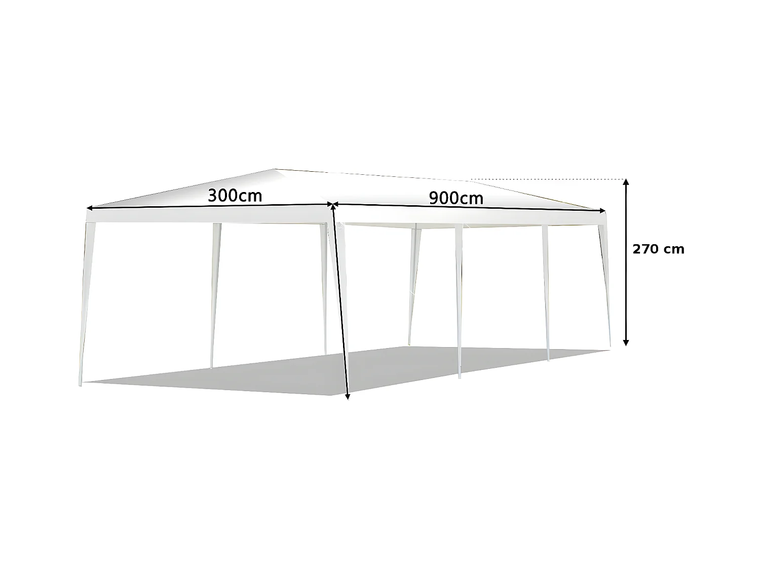 Cenador de jardín para fiestas y eventos 3x9 m