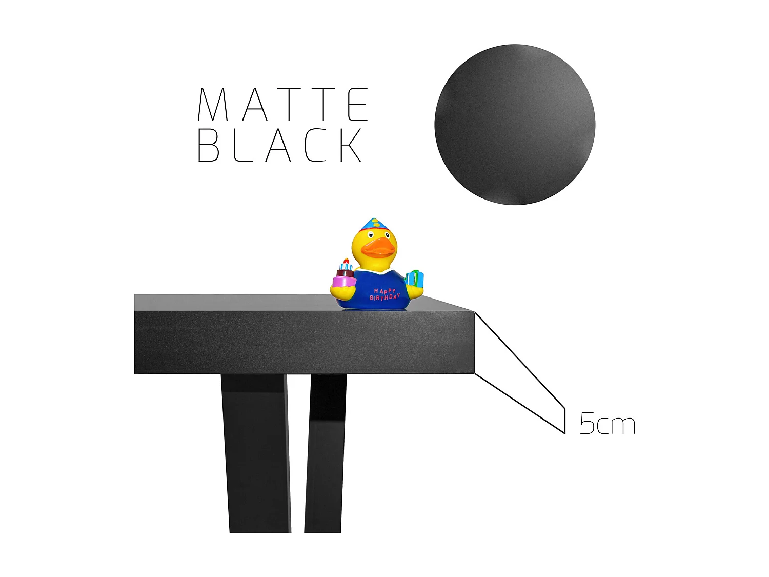 Ripiano per tavolo da pranzo 220x100x5cm, nero