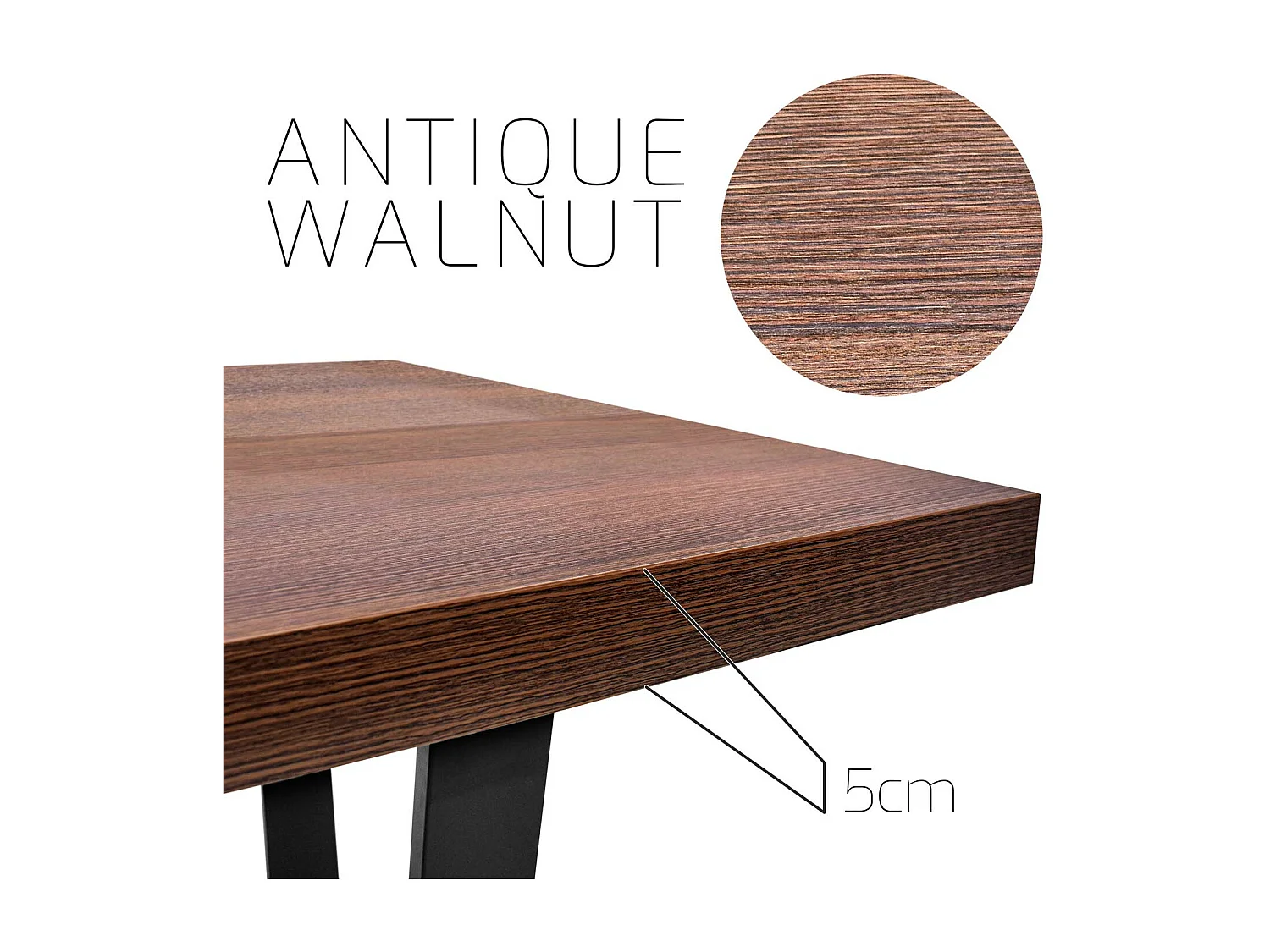 Ripiano per tavolo da pranzo 220x100x5cm, Teak