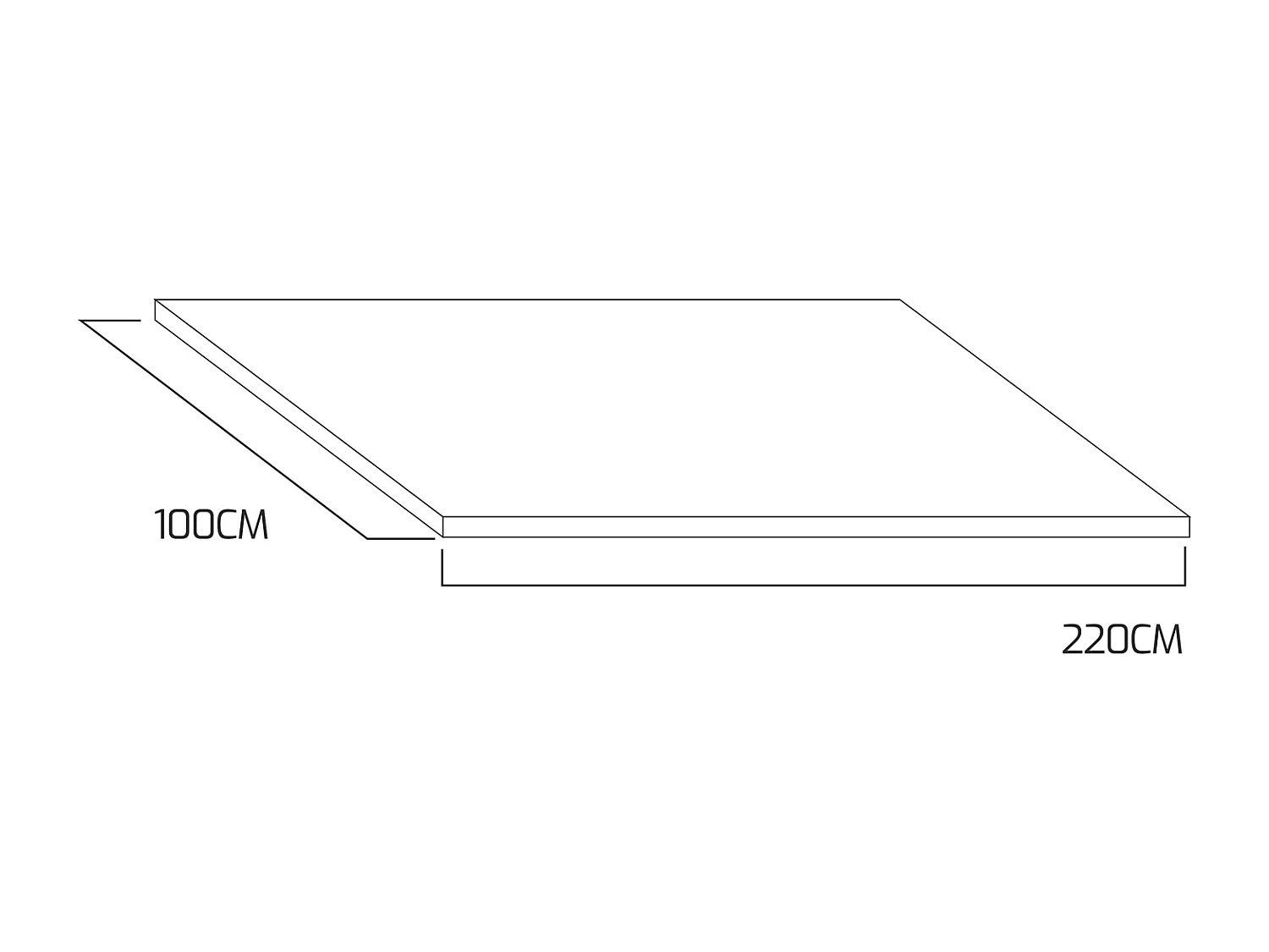 Ripiano per tavolo da pranzo 220x100x5cm, Teak