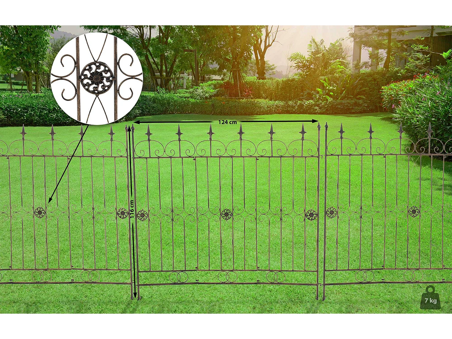 Clôture de jardin - Métal - Bronze - Mangold