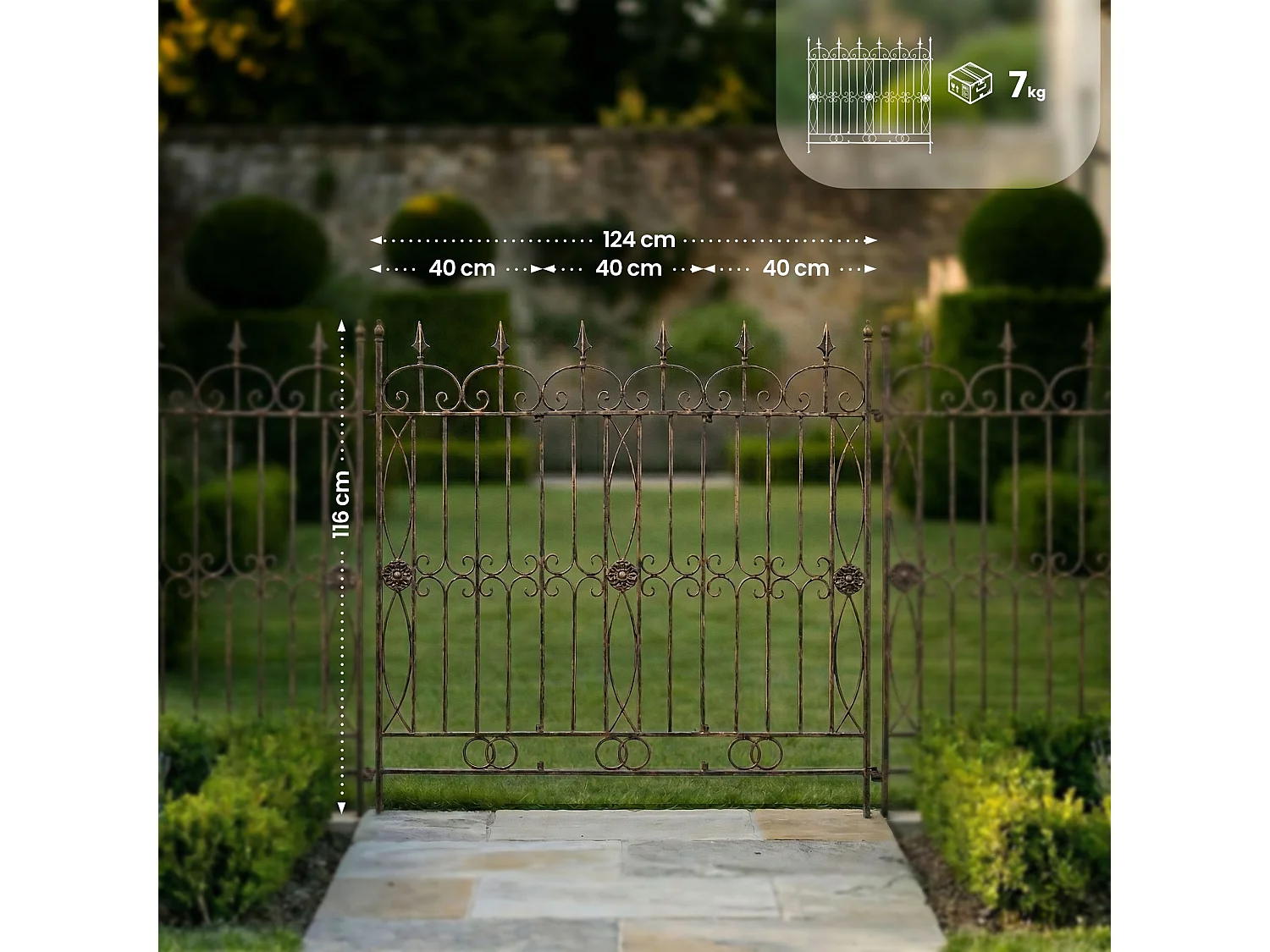 Gartenzaun - Metall - bronze - Mangold