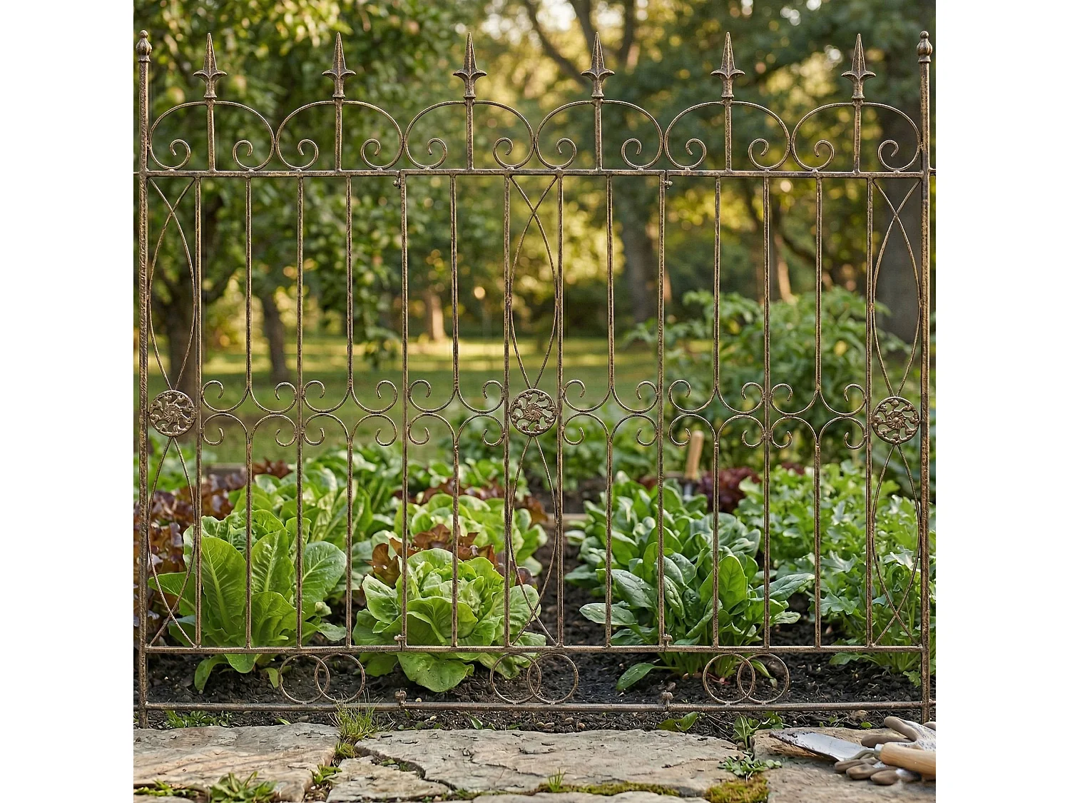 Gartenzaun - Metall - bronze - Mangold