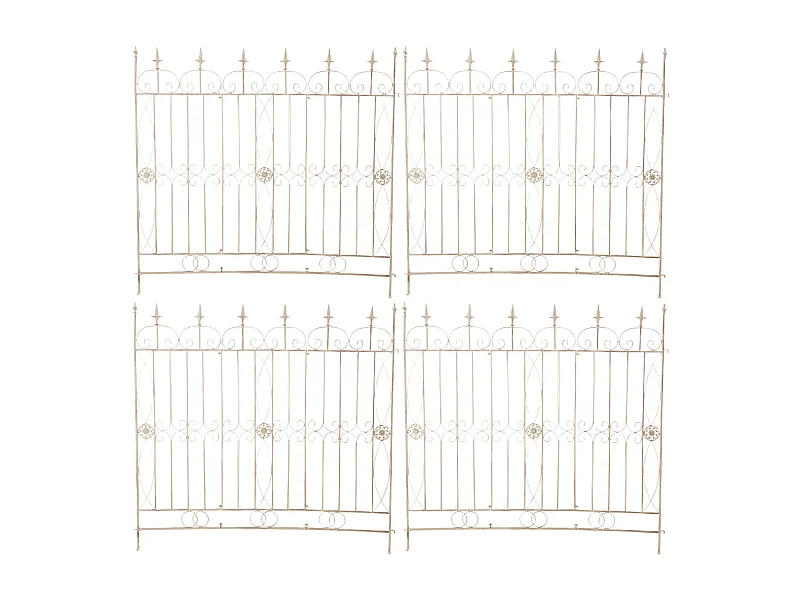 Lot de 4  Clôture de jardin - Métal & Antique clair - Crème antique - Mangold