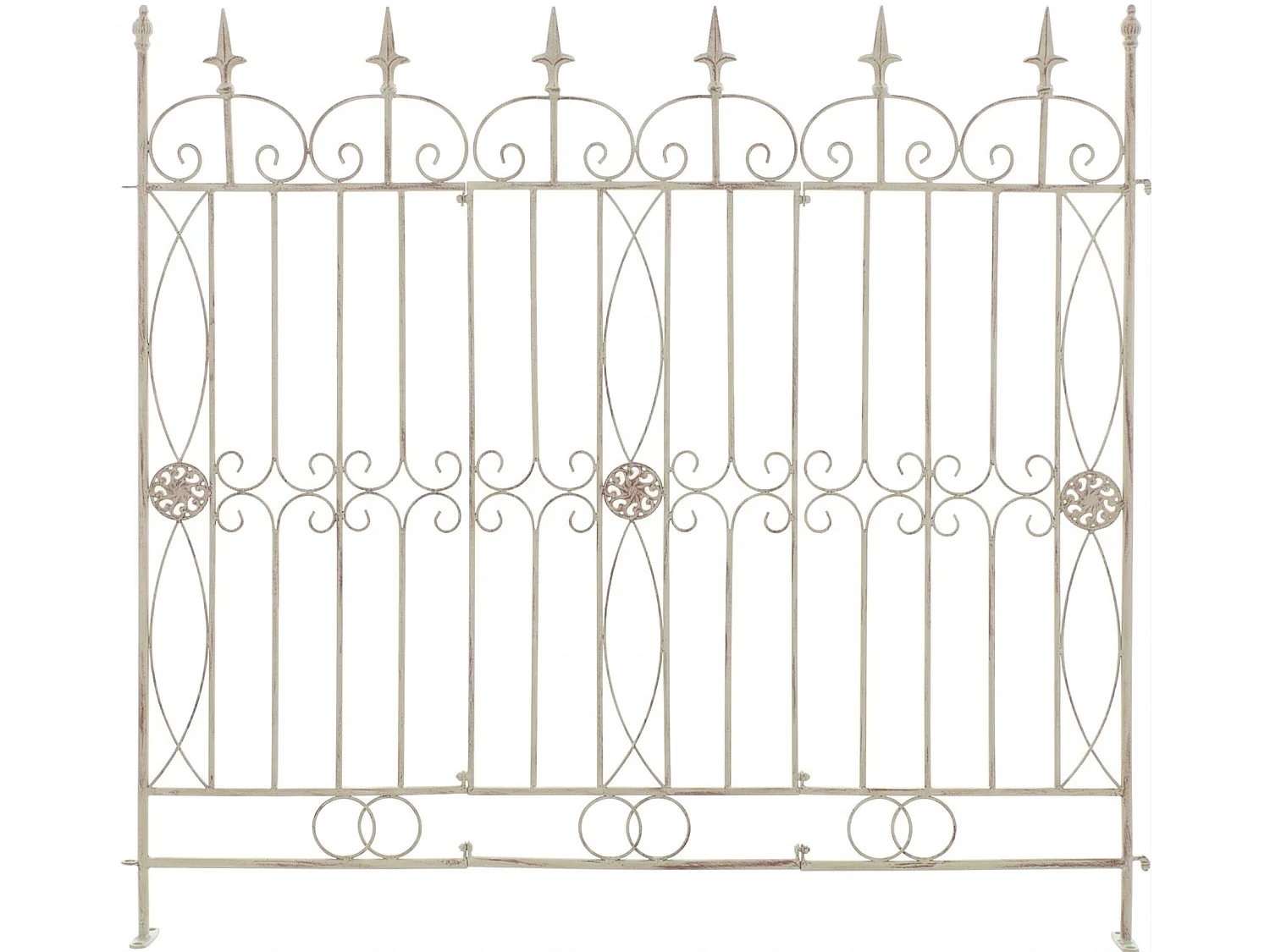 Lot de 4  Clôture de jardin - Métal & Noir - Crème antique - Mangold