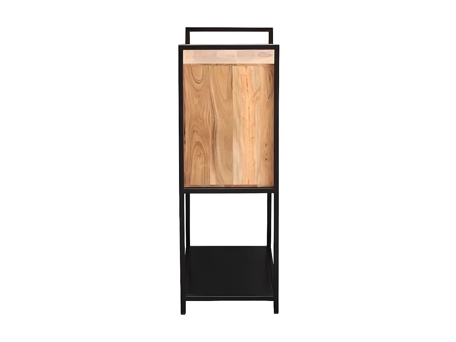 Buffet haut en bois massif et métal noir 2 portes L85 cm ARTHUS