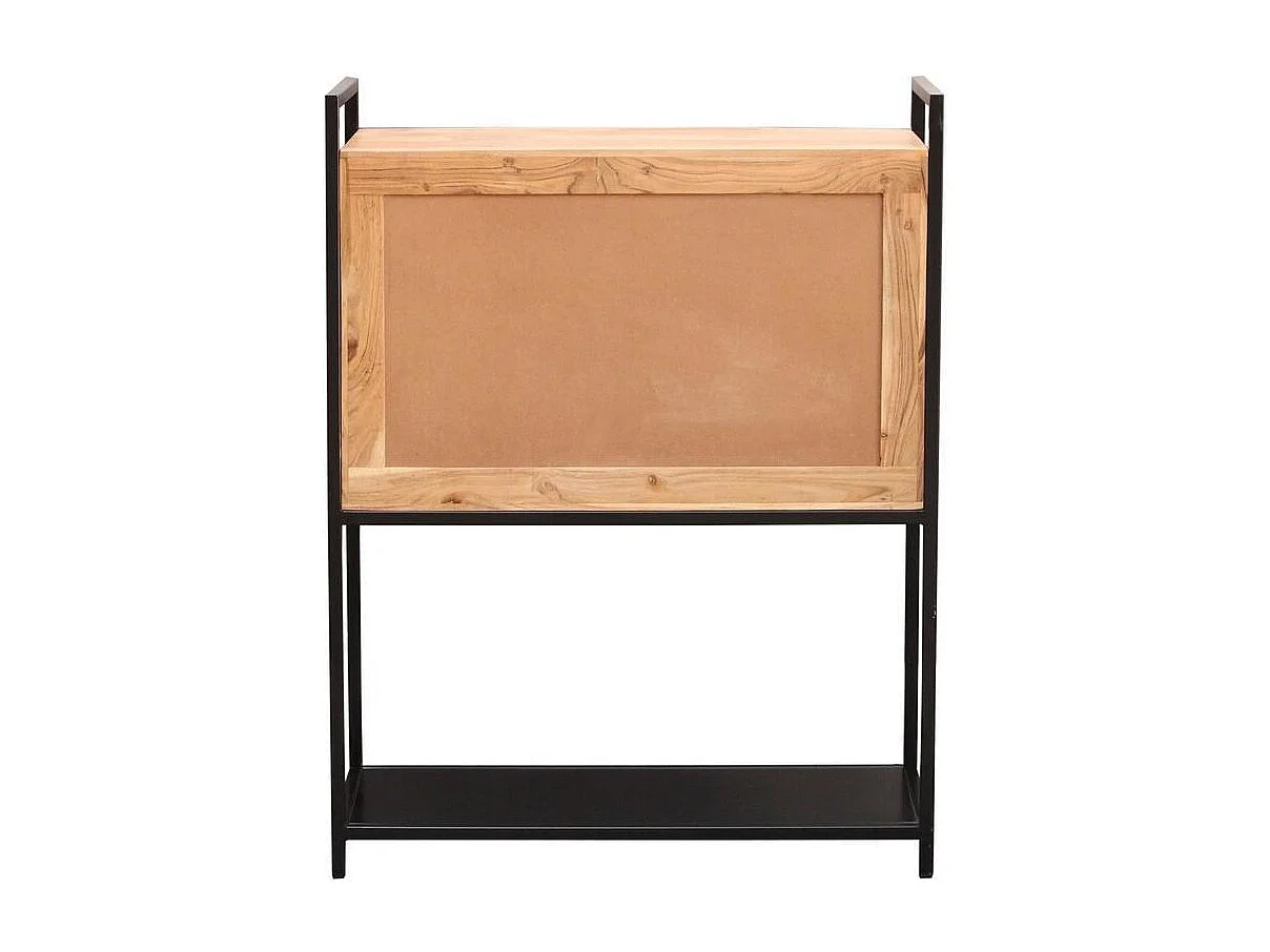Buffet haut en bois massif et métal noir 2 portes L85 cm ARTHUS