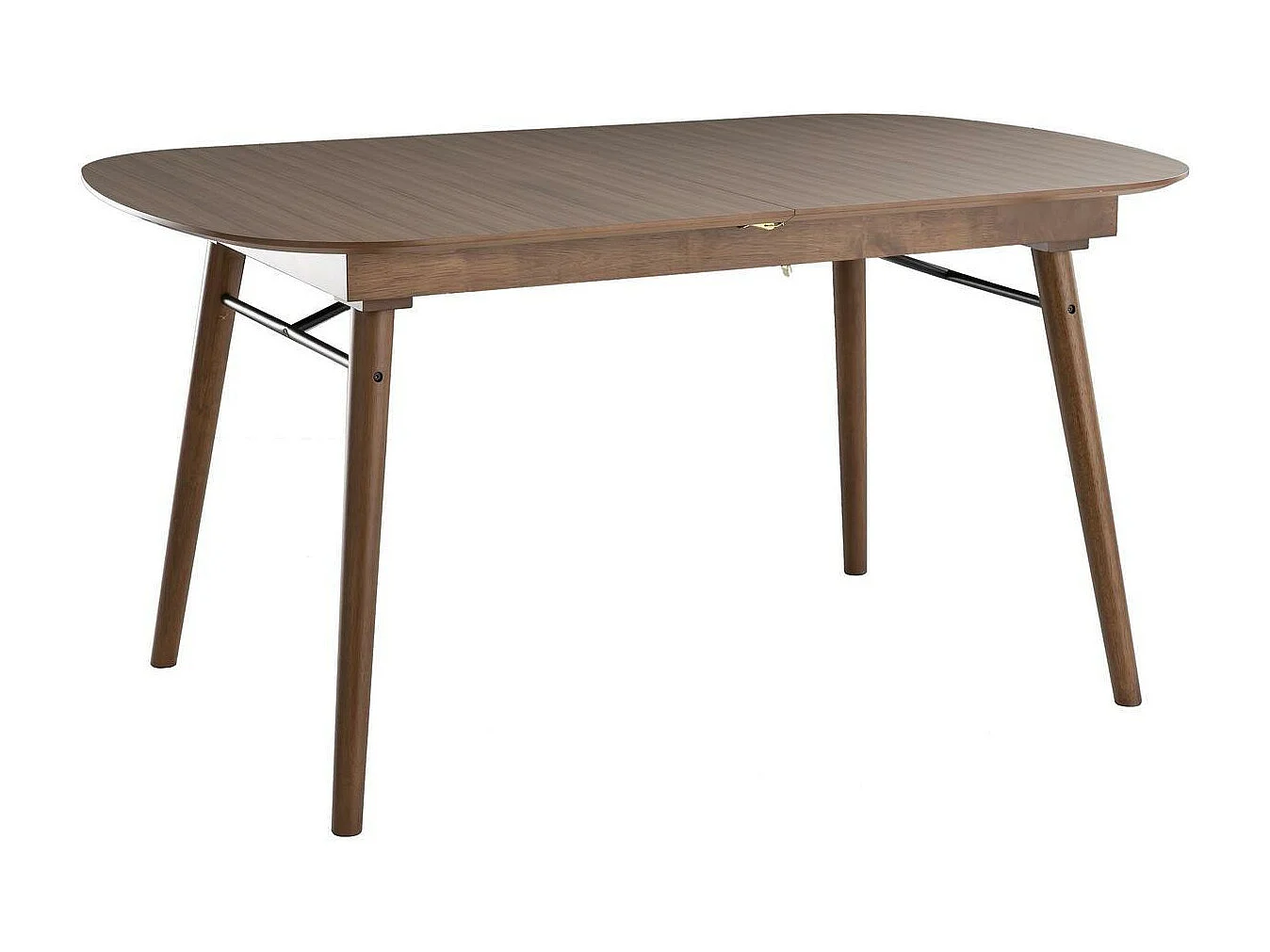Table extensible rallonges intégrées rectangulaire en bois foncé noyer L150-180 cm SHELDON