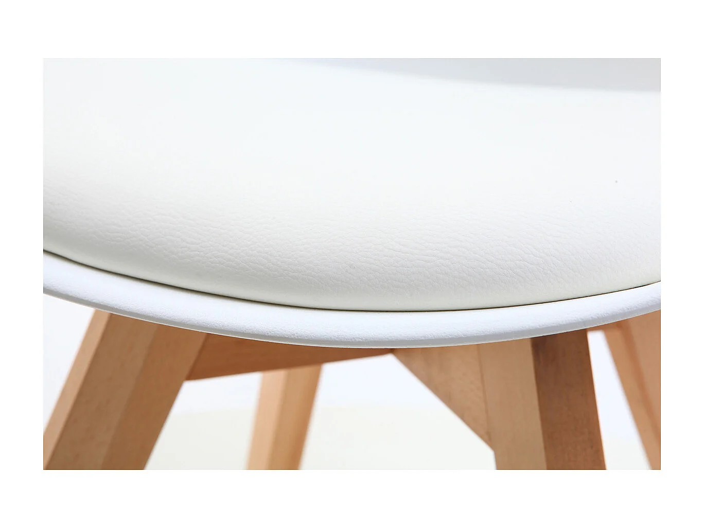 Design-Stuhl Holzbeine Weiß 2er-Set PAULINE