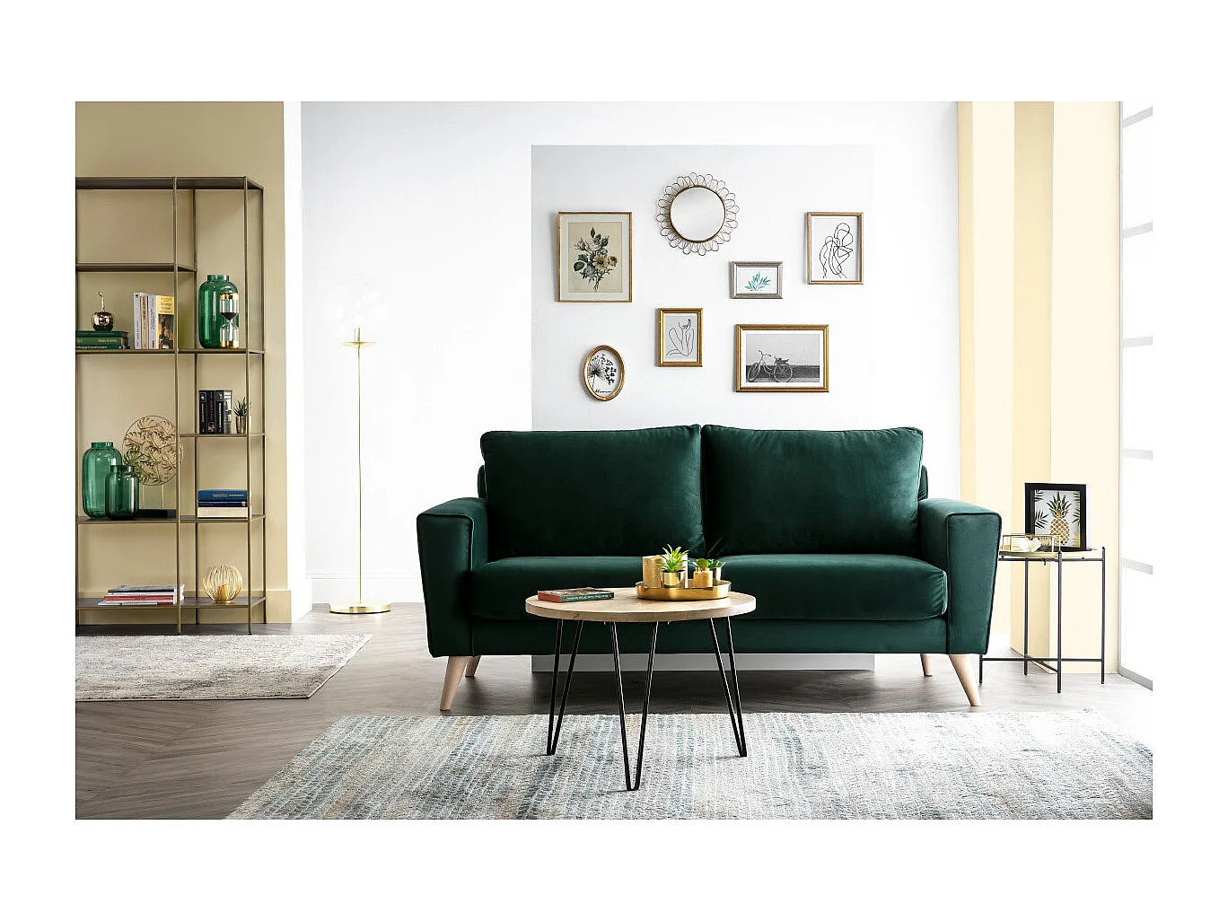 Tavolino basso rotondo in mango piedi metallo VIBES