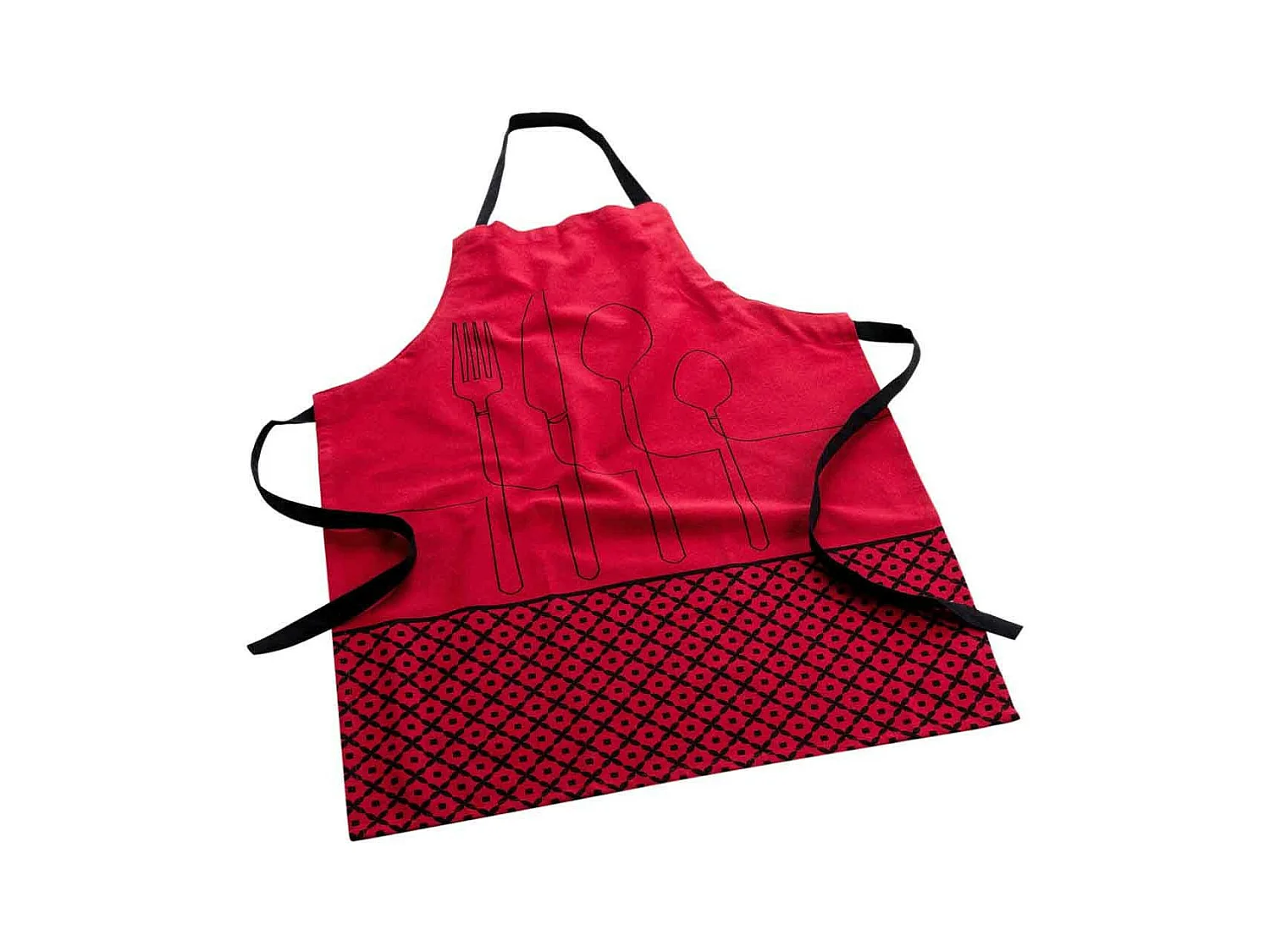 Tablier en Coton Recyclé "Cuisiline" 84cm Bordeaux
