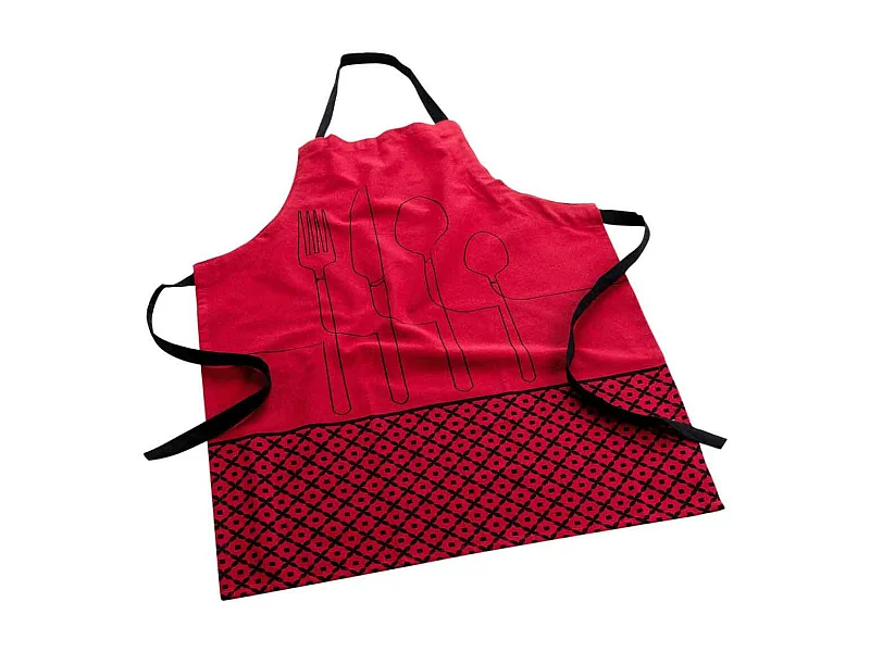 Tablier en Coton Recyclé "Cuisiline" 84cm Bordeaux