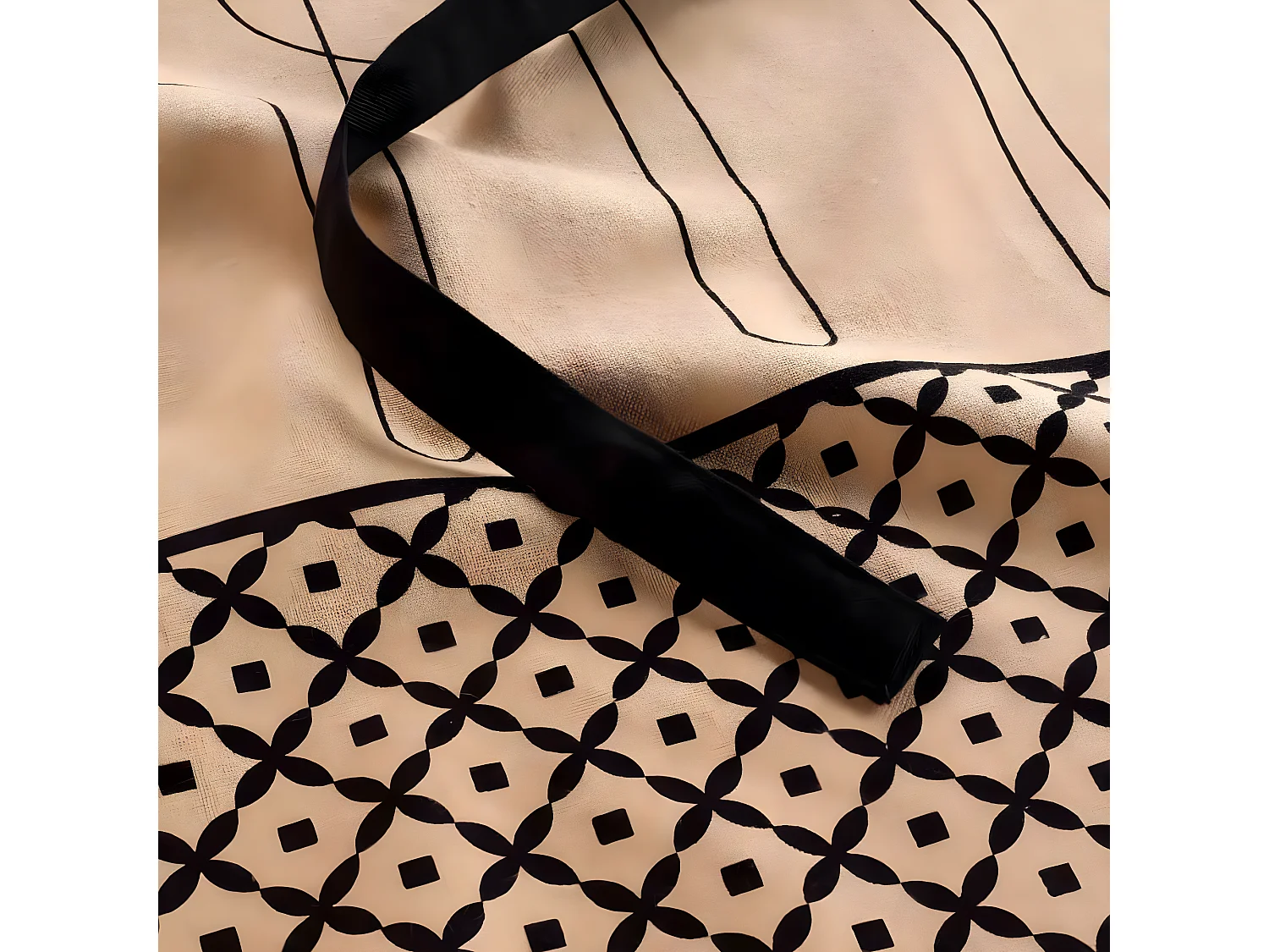 Tablier en Coton Recyclé "Cuisiline" 84cm Beige