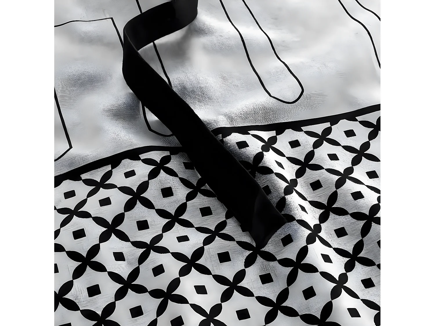 Tablier en Coton Recyclé "Cuisiline" 84cm Gris Chiné