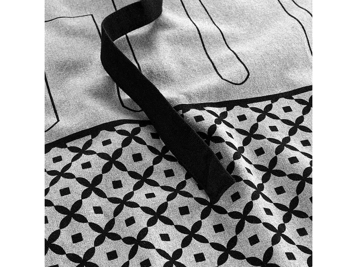 Tablier en Coton Recyclé "Cuisiline" 84cm Gris Chiné