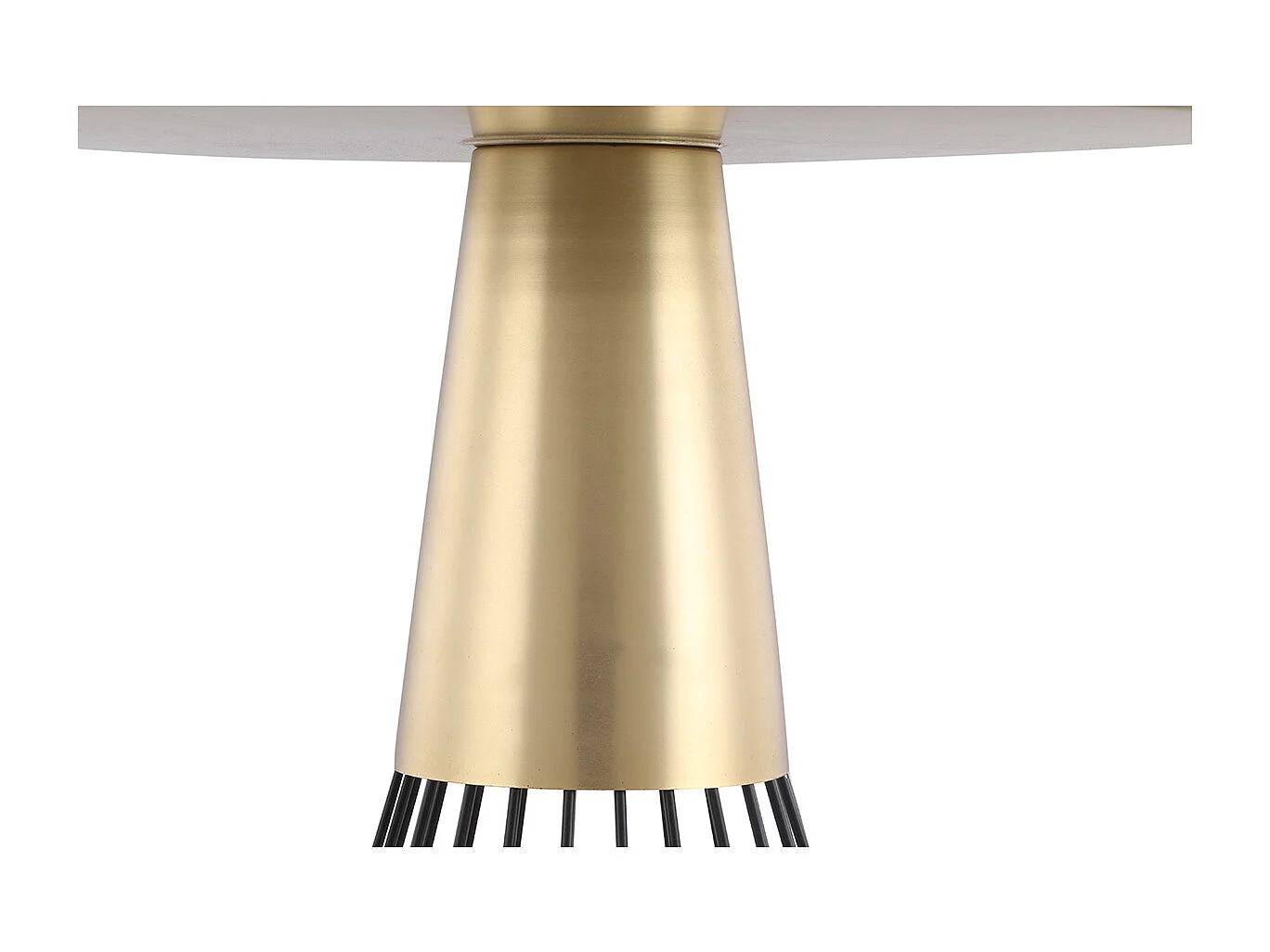 Mesa auxiliar redonda de acero lacado mostaza y dorado 41 cm diám. SPLEEN