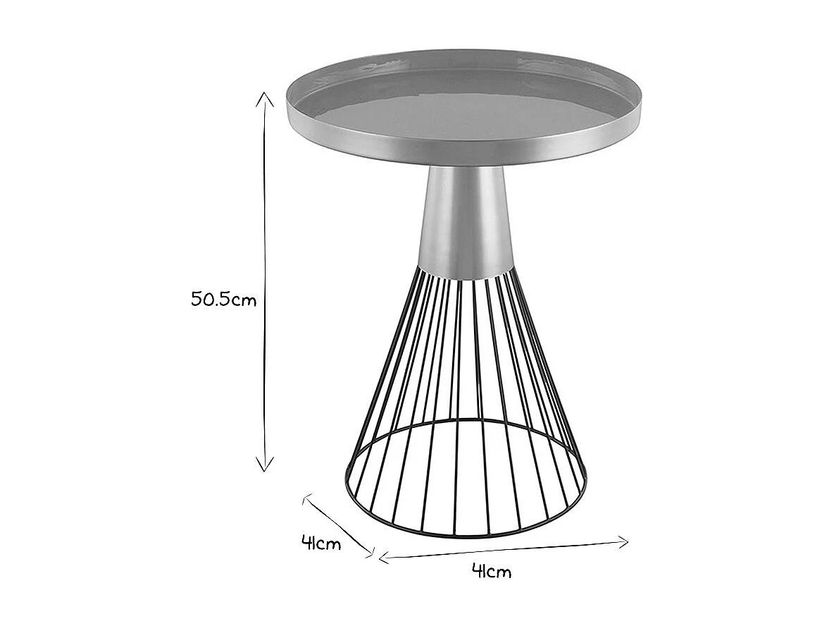 Runder Beistelltisch aus gelbem und goldfarben lackiertem Stahl D 41 cm SPLEEN