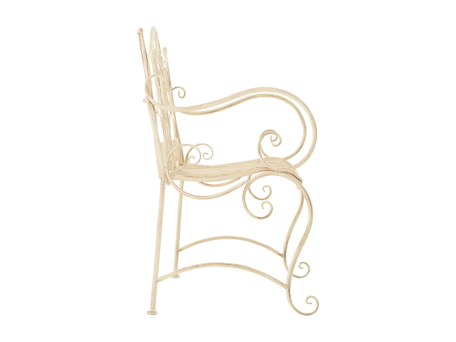 Banc de jardin - Métal - Crème antique - Tara