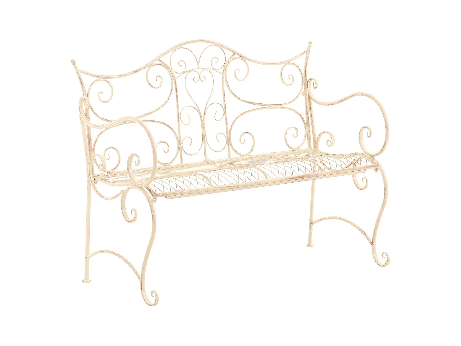 Banc de jardin - Métal - Crème antique - Tara