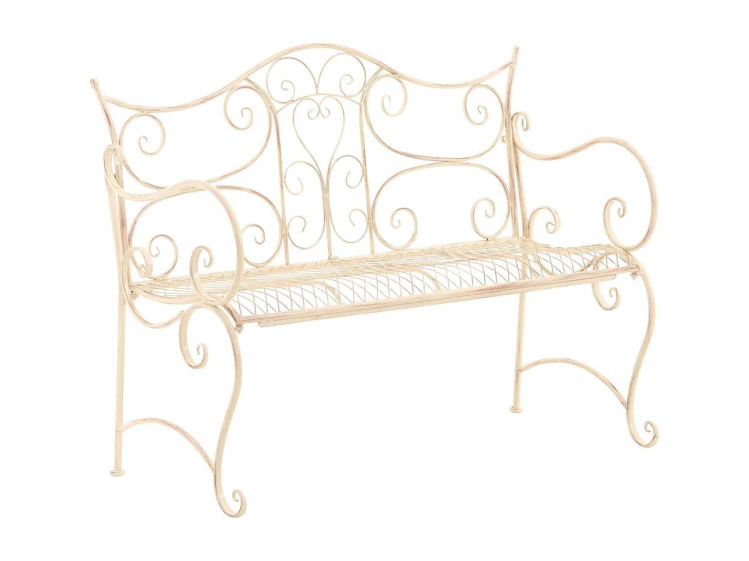 Banc de jardin - Métal - Crème antique - Tara