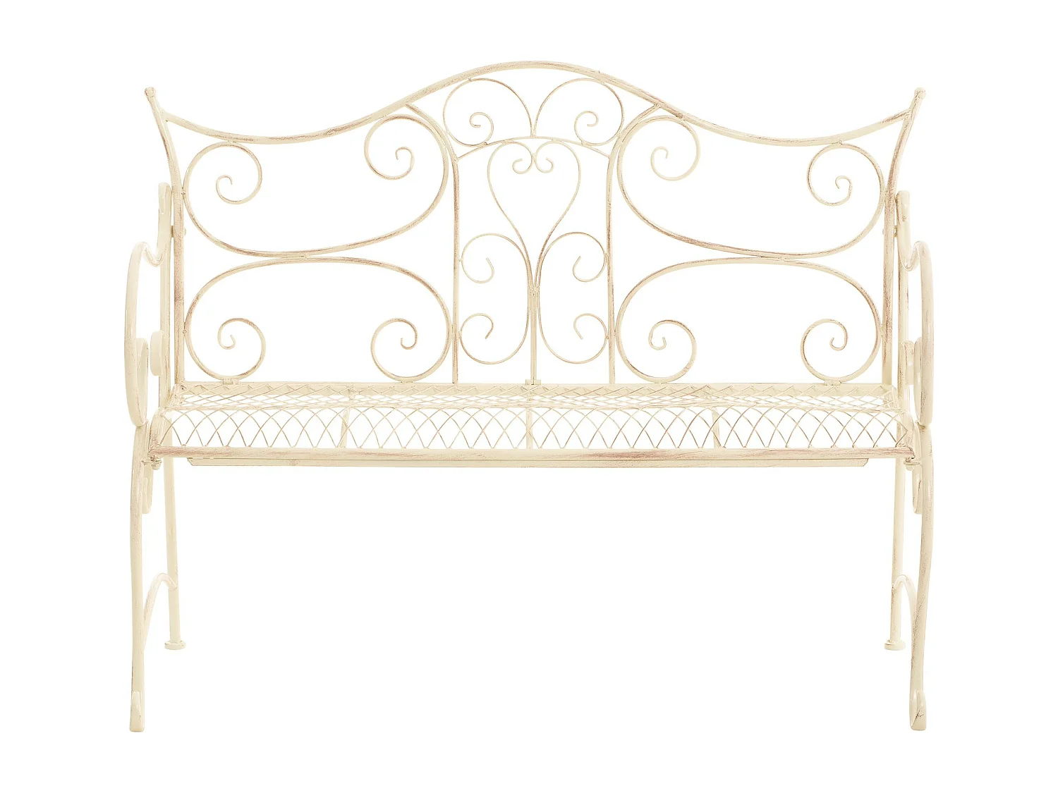 Banc de jardin - Métal - Crème antique - Tara