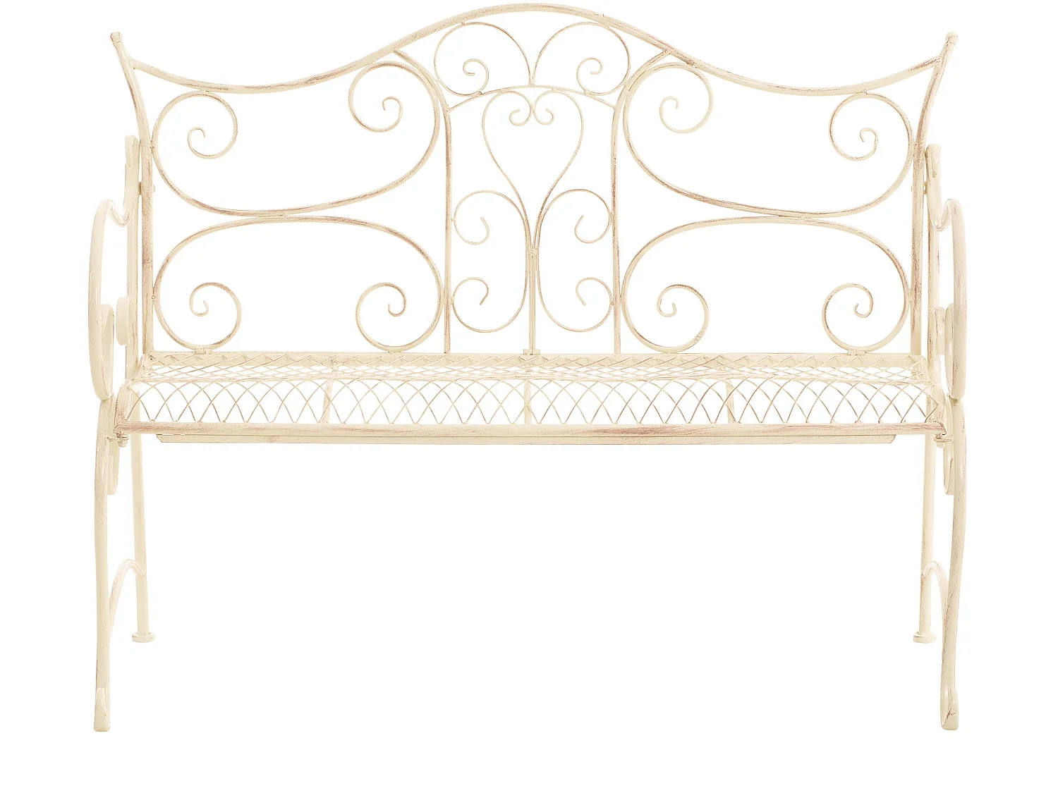 Banc de jardin - Métal & Acier inoxydable - Crème antique - Tara