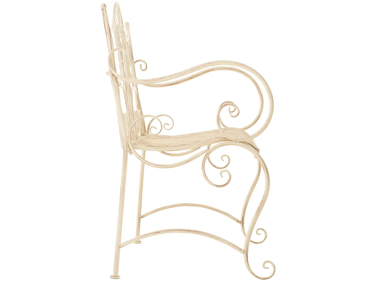 Banc de jardin - Métal & Acier inoxydable - Crème antique - Tara