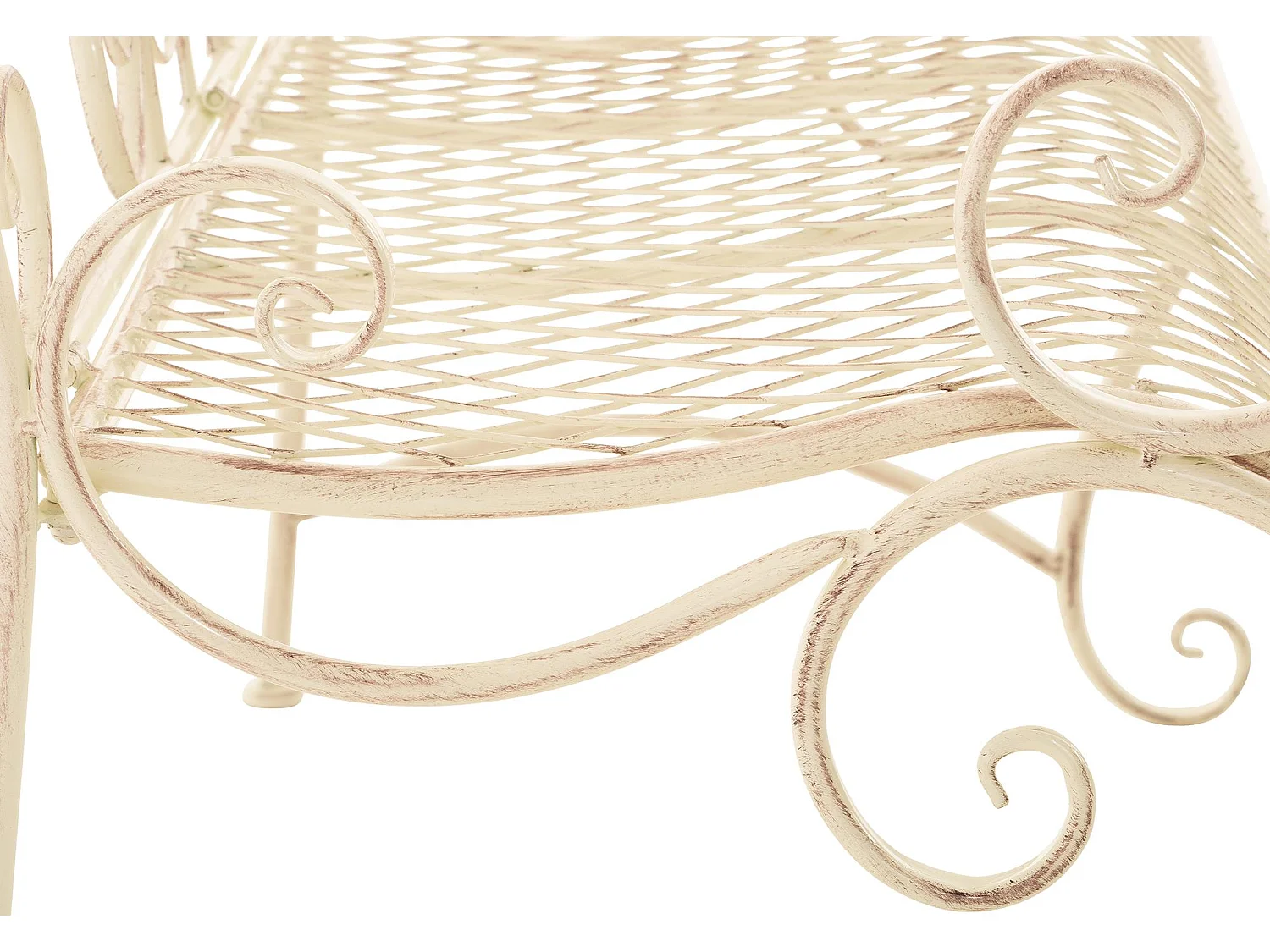 Banc de jardin - Métal & Acier inoxydable - Crème antique - Tara